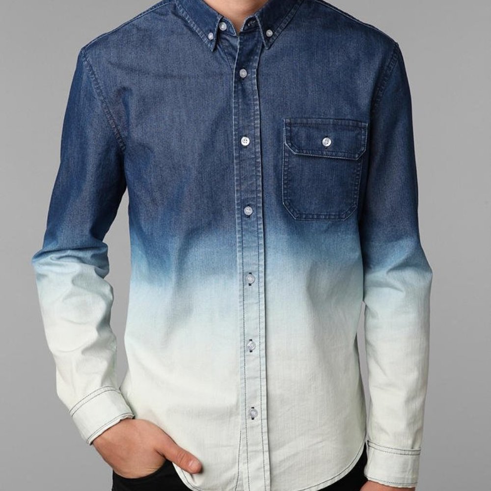 Dip Dye Ombre Denim Shirt